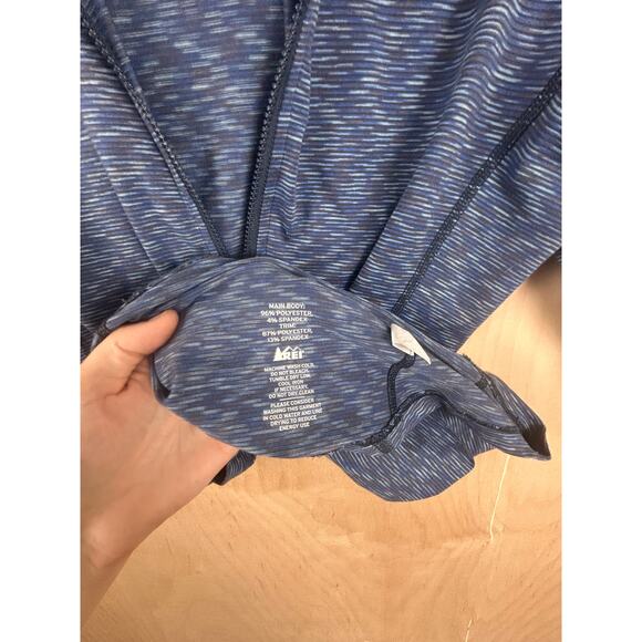 REI Women’s Blue Hooded Zip-Up Active Jacket Small Athletic Stretch - Picture 7 of 10